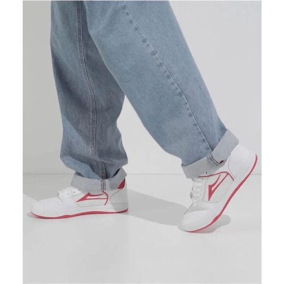 Lakai Men's Telford Low Shoes - White/Red Suede 9 - Picture 9 of 10